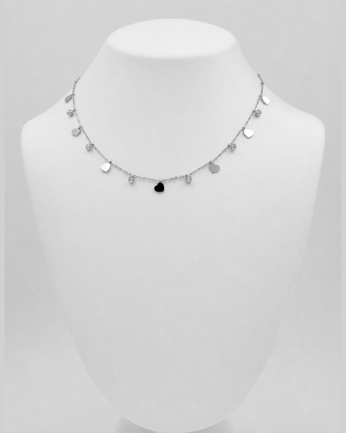 Heart & Crystal Charm Necklace