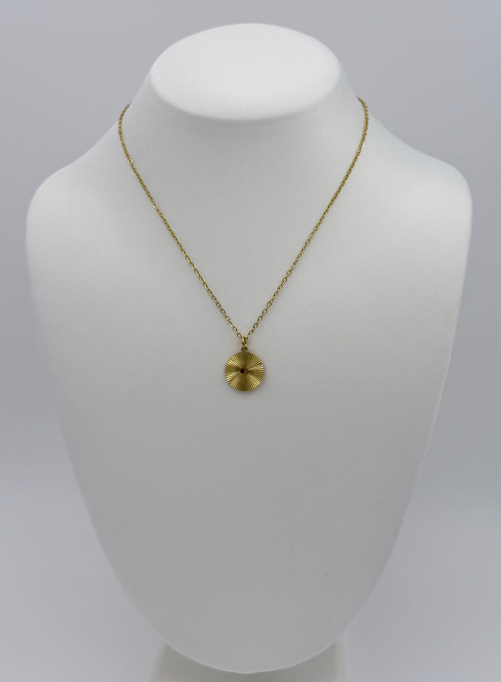 Golden Sunburst Pendant Necklace