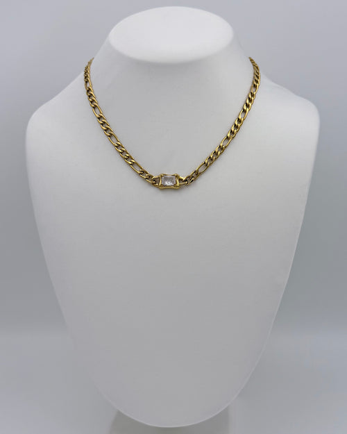 Golden Crystal Accent Necklace