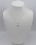 Silver Leaf Pearl Pendant Necklace