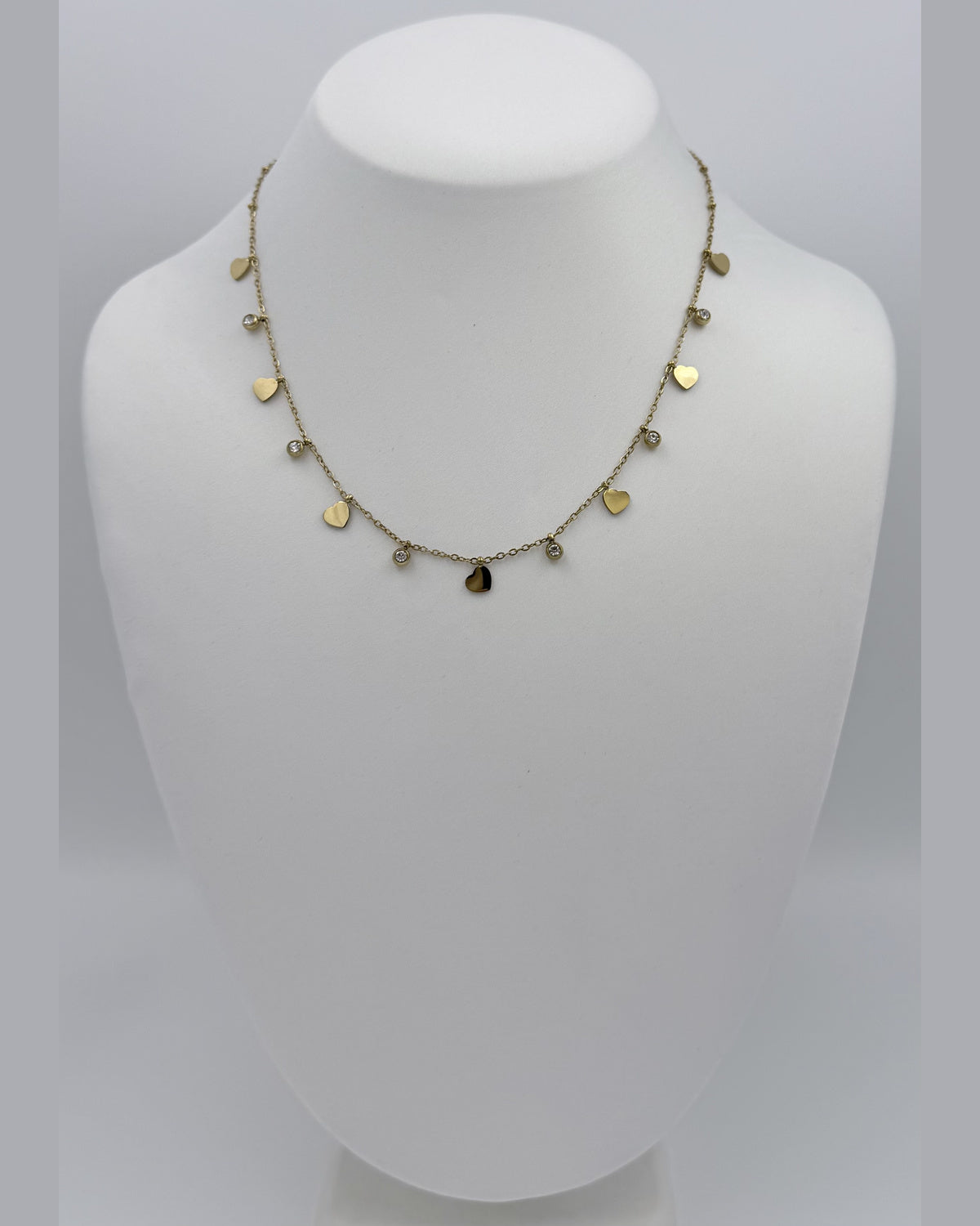 Heart & Crystal Charm Necklace