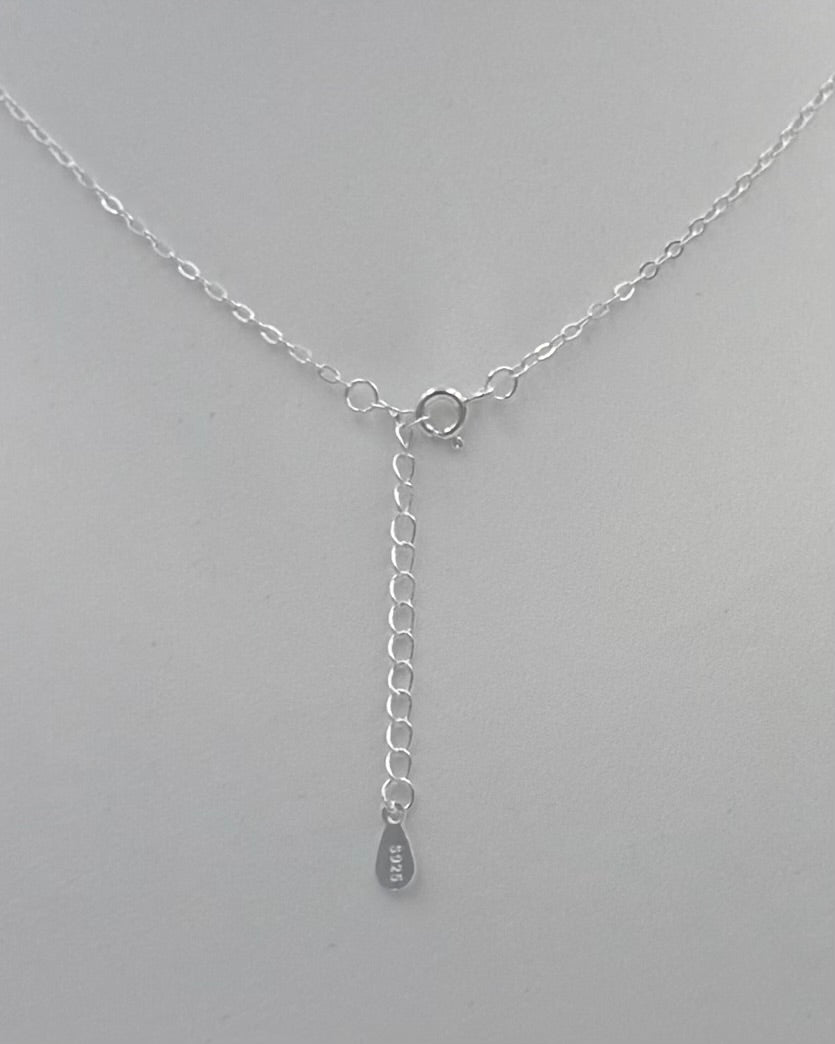 Silver Leaf Pearl Pendant Necklace