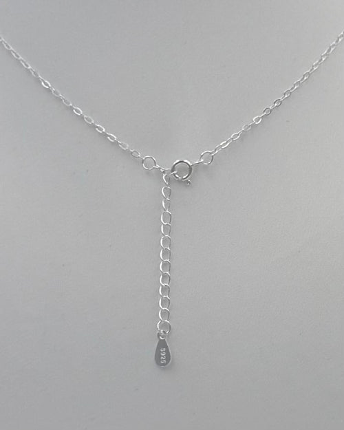 Silver Leaf Pearl Pendant Necklace
